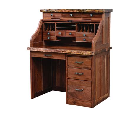 42" Mission Desk with Live Edges | Stutzman's Amish Furniture