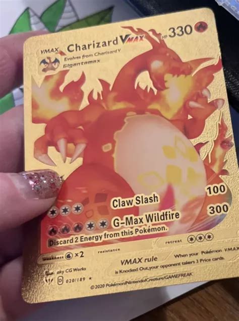 RARE POKEMON CHARIZARD VMAX Gold Foil Pokemon Card Fan Art *MINT* $4.00 - PicClick