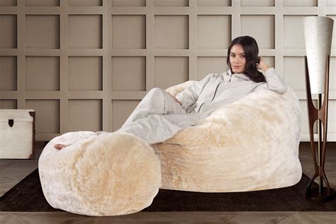 CLOUDSAC "The Giant" (500-L), Memory Foam Bean Bag - Fluffy Faux Fur ...