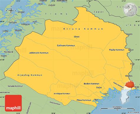 Savanna Style Simple Map of Norrbottens Län