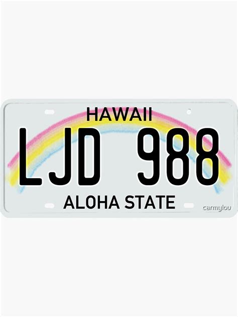 "Hawaii License Plate" Sticker by carmylou | Redbubble