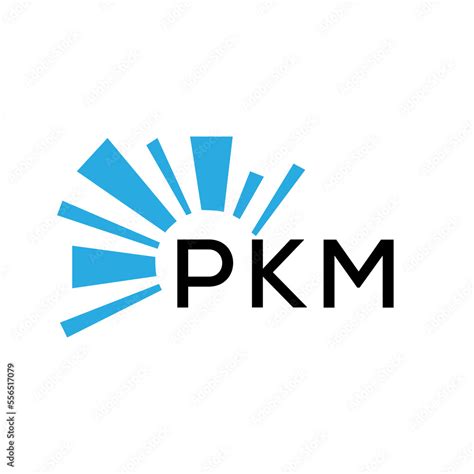 PKM letter logo. PKM blue image on white background and black letter. PKM technology Monogram ...