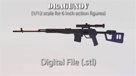 Dragunov Sniper Rifle Digital .stl File - Etsy