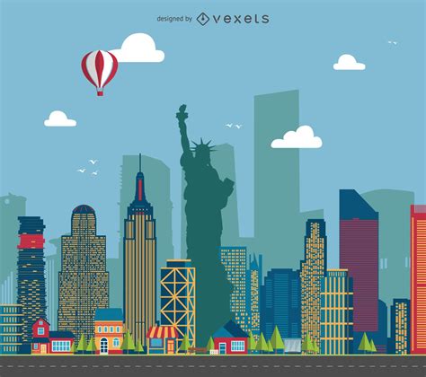 New York Cityscape Illustration Vector Download