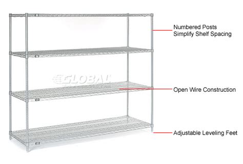 Nexel® Chrome Wire Shelving Starter - 72"W x 30"D x 63"H | 184732 ...