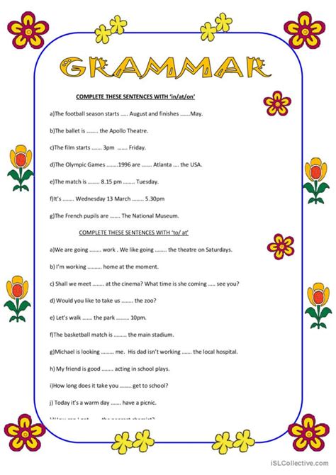 Grammar Exercises with Prepositions…: English ESL worksheets pdf & doc