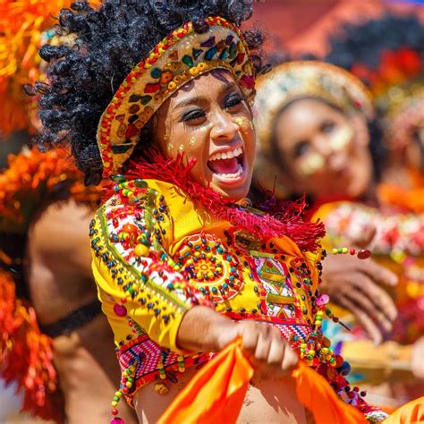 January 24th 2016. Iloilo, Philippines. Festival Dinagyang. Unidentified People on Parade in ...