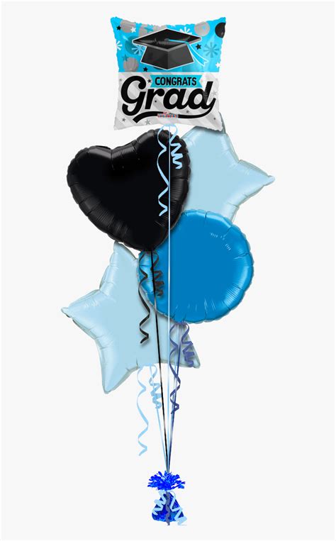 Congrats Grad Cap Blue Graduation Balloon - Graduation Balloon In A Box, HD Png Download - kindpng