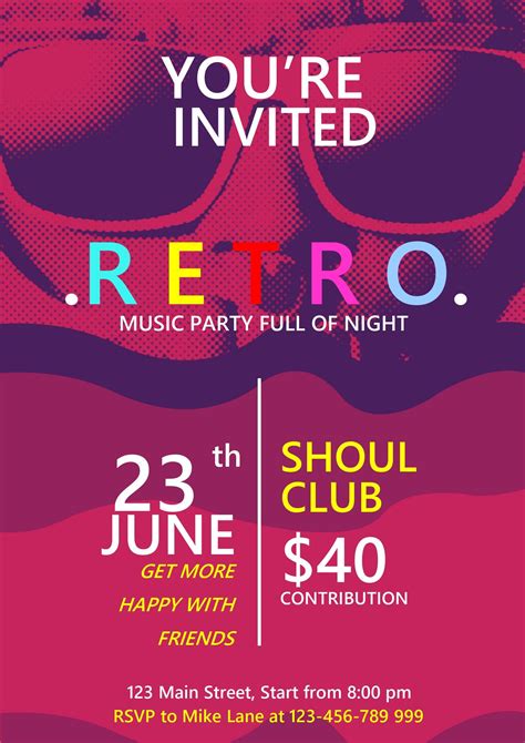 WORD of Retro Party Invitation.docx | WPS Free Templates