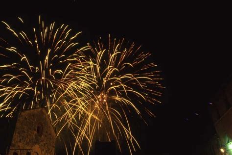 Country Fireworks in Italy. Tuscany Countryside