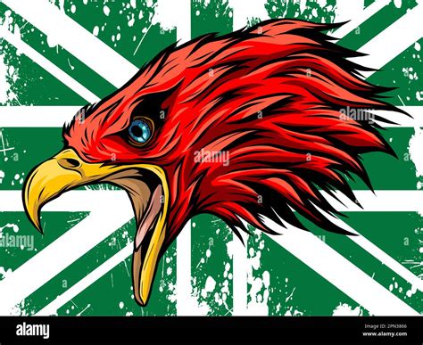 united kingdom flag and eagle head vector art Stock Vector Image & Art ...