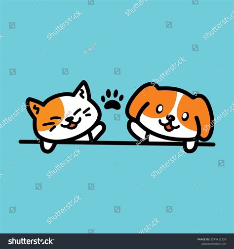 Cat Dog Logo Cartoon Illustration Stock Vector (Royalty Free ...