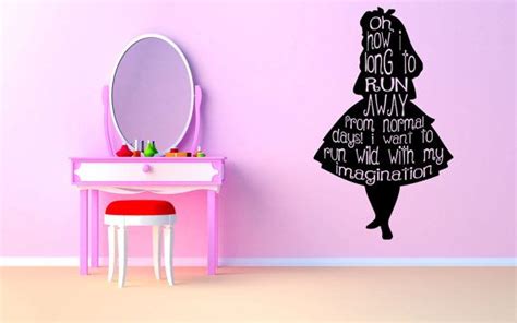 Wall Vinyl Sticker Decals Mural Room Design Pattern Art Alice In Wonderland Cartoon Girl bo1648 ...