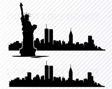 New York City Skyline SVG fichiers NYC skyline svg Clipart Trade Towers silhouette fichiers Eps ...
