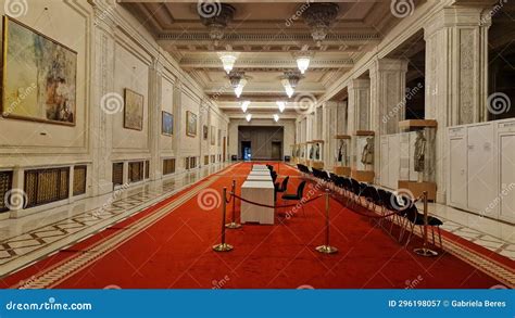 Interior View of the Romanian Parliament in Bucharest, Romania. Editorial Photography - Image of ...