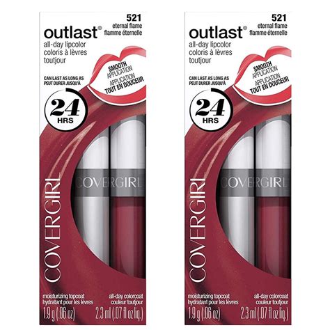 (2 Pack) CoverGirl Outlast Eternal Flame 521 All Day Lipcolor - Walmart.com - Walmart.com