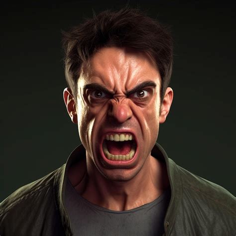 Premium Photo | 3D rendered illustration of angry man face