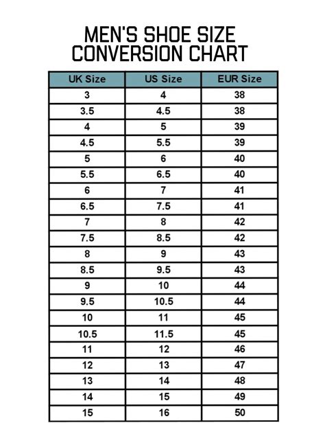 Mens Shoe Size Conversion Chart, Template, Instant,, 51% OFF