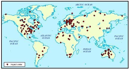 Map Of Impact Craters On Earth - The Earth Images Revimage.Org