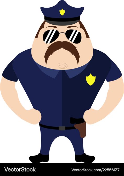 Isolated cute police cartoon character Royalty Free Vector