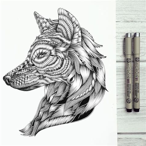 Majestic Animal Illustrations Hand Drawn with Intricately Hypnotizing Patterns | Animal ...