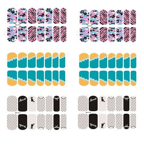 [6 Sheet]Nail Art Sticker Nail Decal Full Nail Wrap Nail Art Tattoo-Pattern B *** Click image to ...