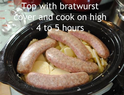 One Day at a Time: Bratwurst Sauerkraut Crockpot Dinner