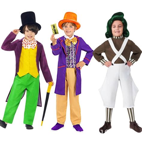 Willy Wonka Costume For Kids Movie Charlie And The Chocolate Factory Child Cosplay Halloween ...