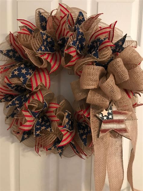 Patriotic Wreath Veterans Day Wreath Americana Wreath | Etsy