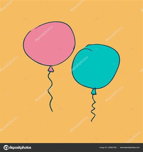 Balloons Hand Drawn Vector Illustration — Free Stock Vector © OK.IMAGES #238967068