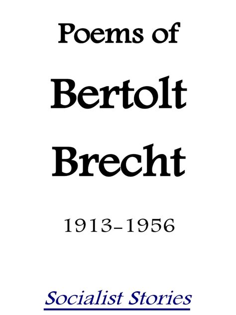 Poems of Bertolt Brecht