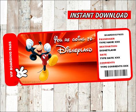 Disneyland Printable Ticket - Printable Word Searches