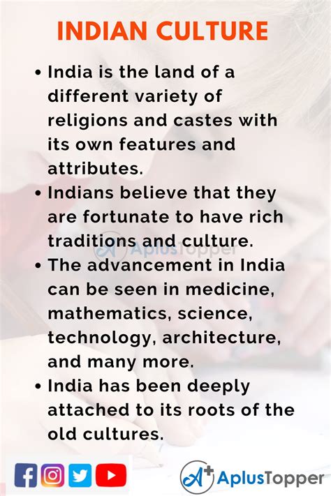 10 Lines on Indian Culture for Students and Children in English - A ...