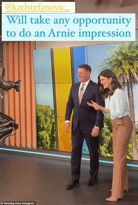 Karl Stefanovic makes his Today show co-host Sarah Abo laugh with his cringeworthy Arnold ...