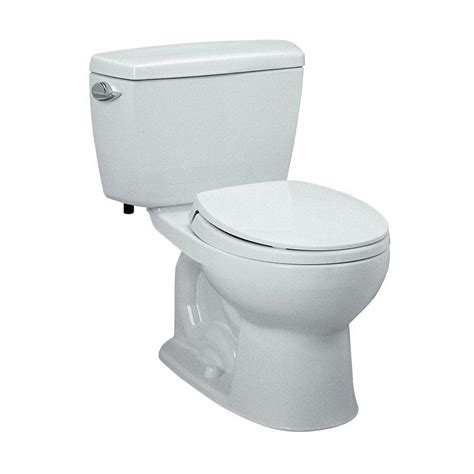 Toto Drake 2-piece 1.6 GPF Single Flush G-Max Flushing System Round Toilet in Cotton-cst743s#01 ...