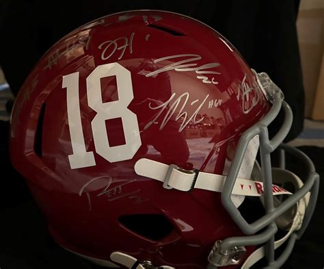 Alabama Replica Helmet signed by 2024 Pro Bowlers Derrick Henry, Jalen ...