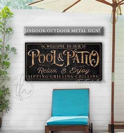 Pool & Patio Personalized Metal Sign by Toe Fish Art