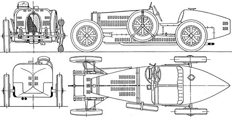 Bugatti Type 35c 1929 Blueprint - Download free blueprint for 3D modeling