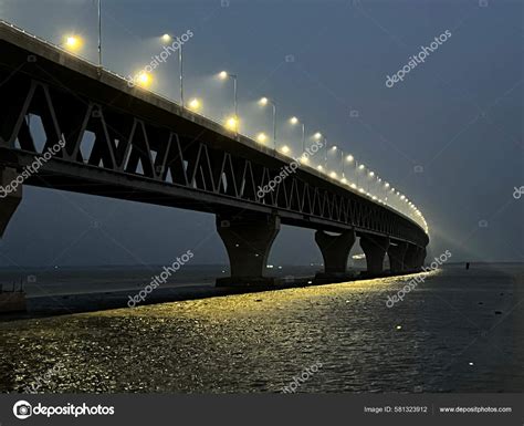 General View Padma Bridge Lighting Munshiganj Area Dhaka Bangladesh ...