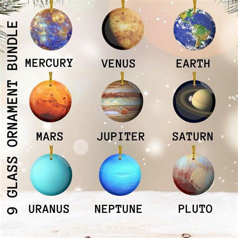 Solar System Ornaments Set Glass Christmas Tree Ornaments NASA Space ...