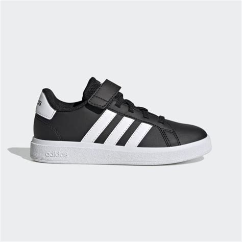 adidas Grand Court Court Elastic Lace and Top Strap Shoes - Black ...