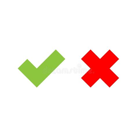 Check Mark Icons. Green Tick and Red Cross Stock Vector - Illustration of icon, shape: 95865241