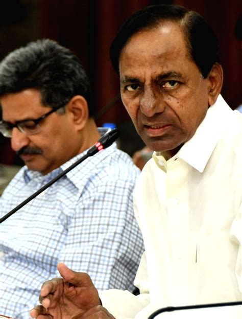 K. Chandrashekar Rao addresses at a review meeting