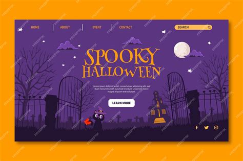 Free Vector | Hand drawn flat halloween landing page template