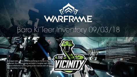 Baro Ki'Teer Warframe Location & Inventory 09/03/18 - Xbox One - YouTube