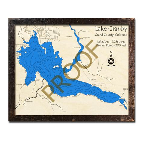 Lake Granby, CO Wood Map | 3D Nautical Wood Charts