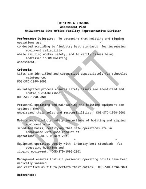 (DOC) Hoisting & Rigging Assessment Plan - US …energy.gov/sites/prod/files/2013/06/f1 ...