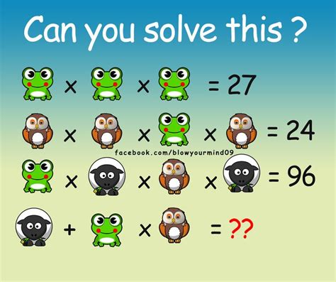 Can you solve this cute looking puzzle.Taken from https://facebook.com/BlowYourMind09 ...