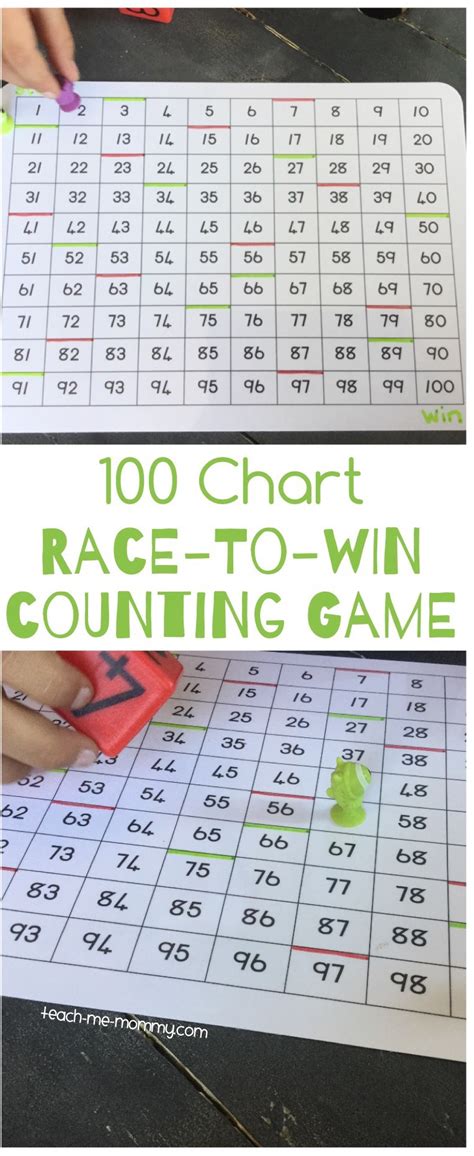 100 Chart Race-to-Win Counting Game - Teach Me Mommy