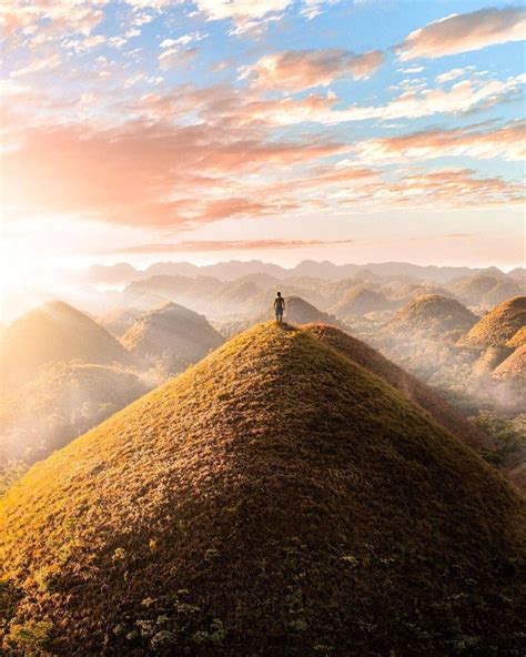 Beautiful sunrise in Chocolate Hills, Bohol | Philippines travel ...